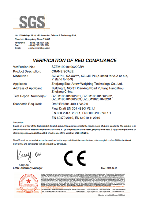 Wireless Scale Certificate RED